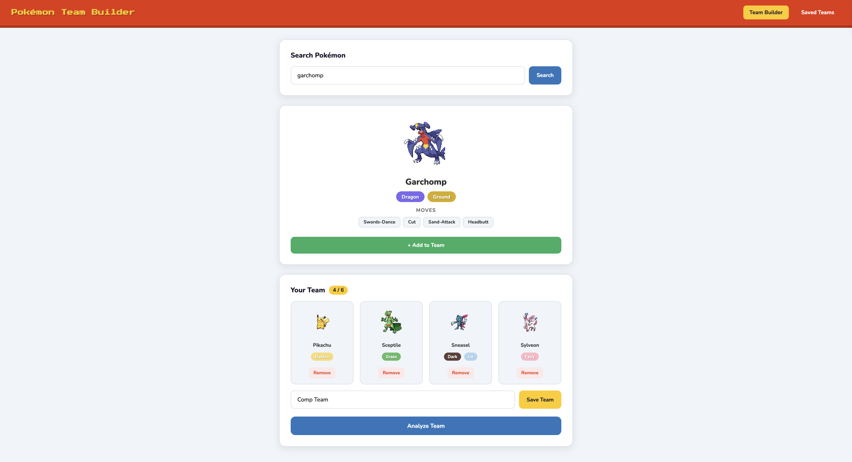 Pokemon Team Builder